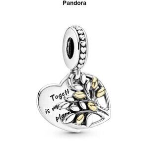 Pandora Silver and Gold Heart Bracelet Charm